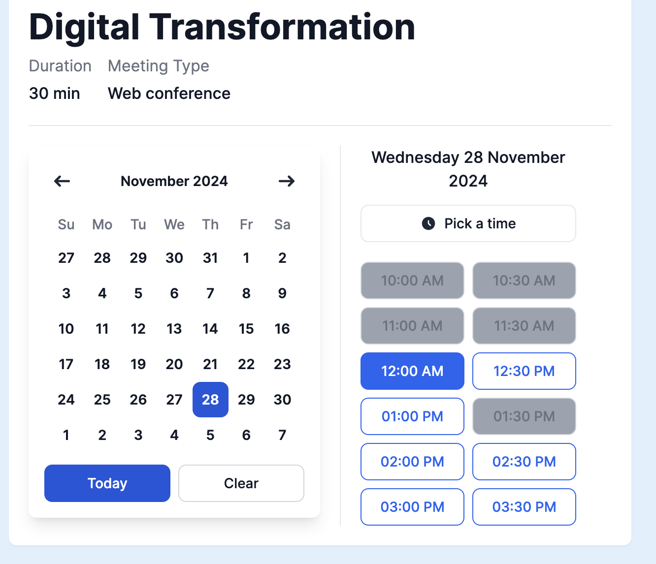 Schedule Conflict Prevention Interface